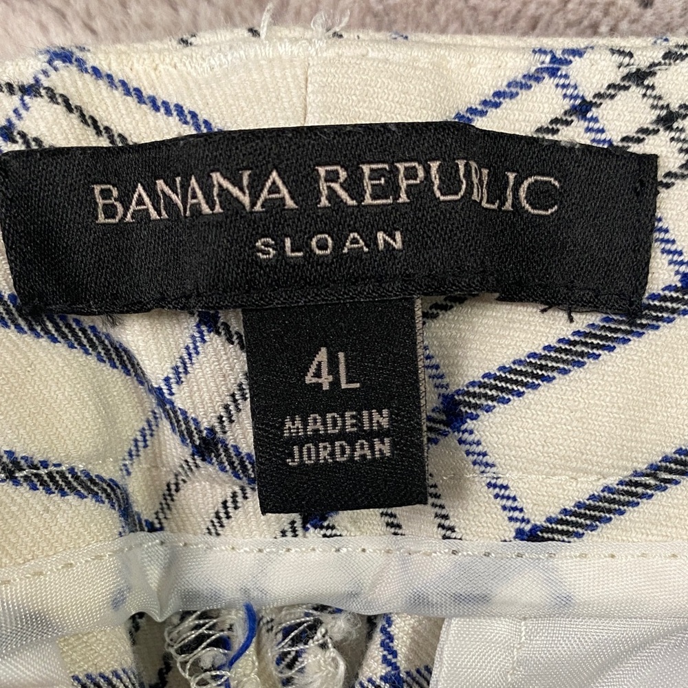 Banana Republic Black and White Plaid Straight Leg Pants - Picture 2 of 5